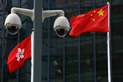 The Chinese national flag and the Hong Kong flag outside government headquarters in Hong Kong in November 2017 The Chinese national flag and the Hong Kong flag outside government headquarters in Hong Kong in November 2017