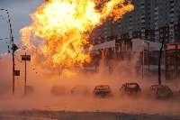 Fire rages after a Russian missile strike in Kyiv on Jan. 2. | REUTERS