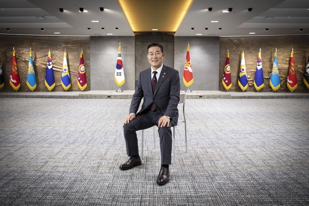 South Korean Defense Minister Shin Wonsik at the ministry's briefing room in Seoul on Friday South Korean Defense Minister Shin Wonsik at the ministry's briefing room in Seoul on Friday