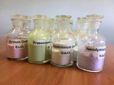 Jars containing rare earth minerals produced near Laverton, northeast of Perth, Australia, in 2019 Jars containing rare earth minerals produced near Laverton, northeast of Perth, Australia, in 2019