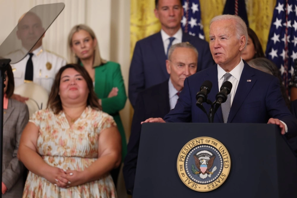 U.S. President Joe Biden speaks at the White House in Washington on Tuesday. U.S. President Joe Biden speaks at the White House in Washington on Tuesday.