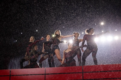 Water is sprayed over the stage at a Taylor Swift concert in Rio de Janeiro in November 2023. Water is sprayed over the stage at a Taylor Swift concert in Rio de Janeiro in November 2023.