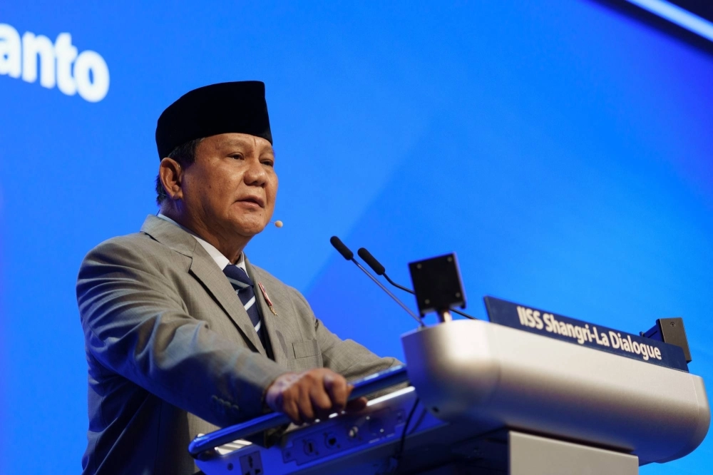 Indonesian President-elect Prabowo Subianto speaks at the IISS Shangri-La Dialogue in Singapore on June 1. The leader is expected to pursue an ambitious foreign policy aiming for a bigger role for Indonesia as a regional and global player. Indonesian President-elect Prabowo Subianto speaks at the IISS Shangri-La Dialogue in Singapore on June 1. The leader is expected to pursue an ambitious foreign policy aiming for a bigger role for Indonesia as a regional and global player.