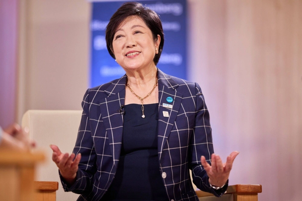 Tokyo Gov. Yuriko Koike speaks during an interview at the Tokyo Metropolitan Government Building in Tokyo on June 3. Tokyo Gov. Yuriko Koike speaks during an interview at the Tokyo Metropolitan Government Building in Tokyo on June 3.