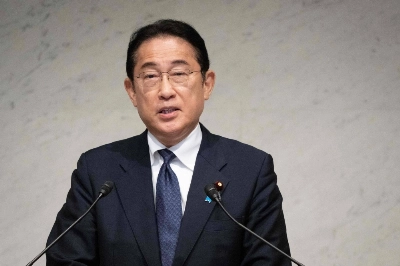 Prime Minister Fumio Kishida delivers a speech during the closing ceremony of the Asia Business Summit in Tokyo on Friday. Prime Minister Fumio Kishida delivers a speech during the closing ceremony of the Asia Business Summit in Tokyo on Friday.