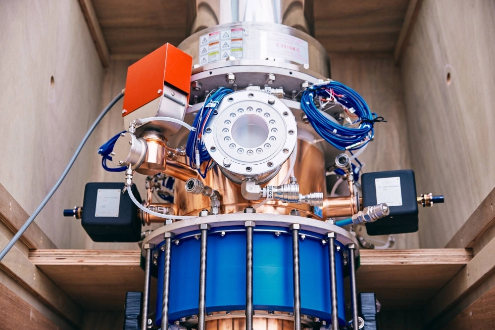 A gyrotron, which is used to heat plasma for nuclear fusion reactions, developed by Kyoto Fusioneering A gyrotron, which is used to heat plasma for nuclear fusion reactions, developed by Kyoto Fusioneering