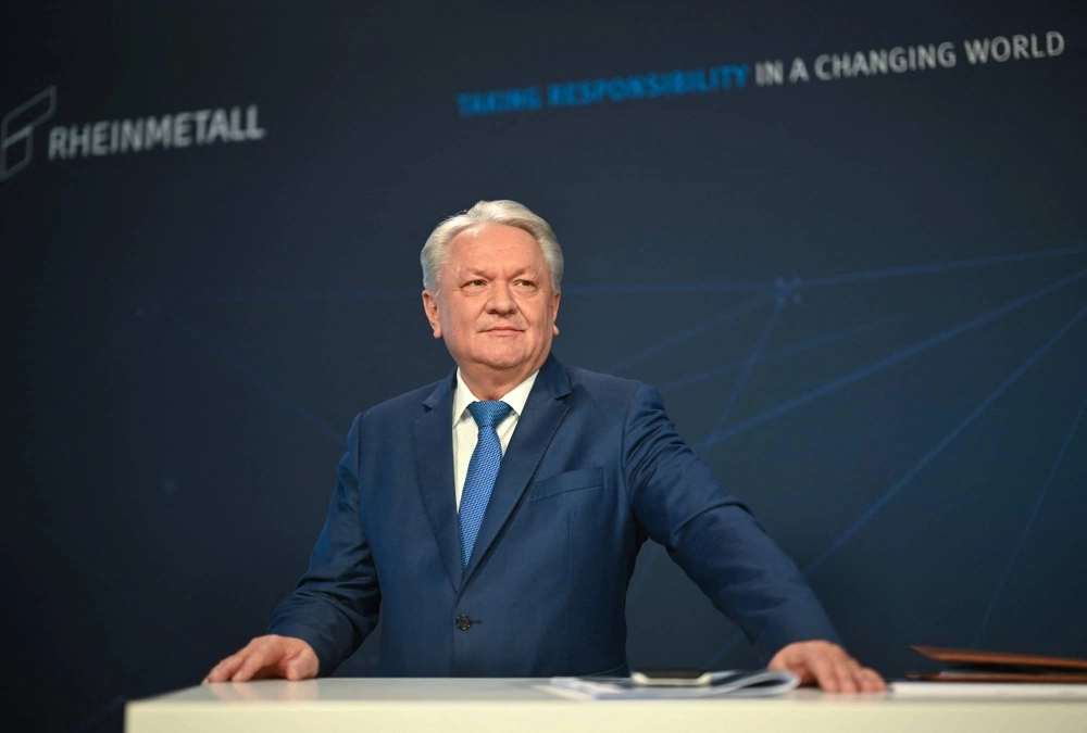 Armin Papperger, CEO of German weapons producer and automotive supplier Rheinmetall, during a virtual news conference. The United States foiled a Russian plot earlier this year to assassinate Papperger, CNN has reported. Armin Papperger, CEO of German weapons producer and automotive supplier Rheinmetall, during a virtual news conference. The United States foiled a Russian plot earlier this year to assassinate Papperger, CNN has reported.