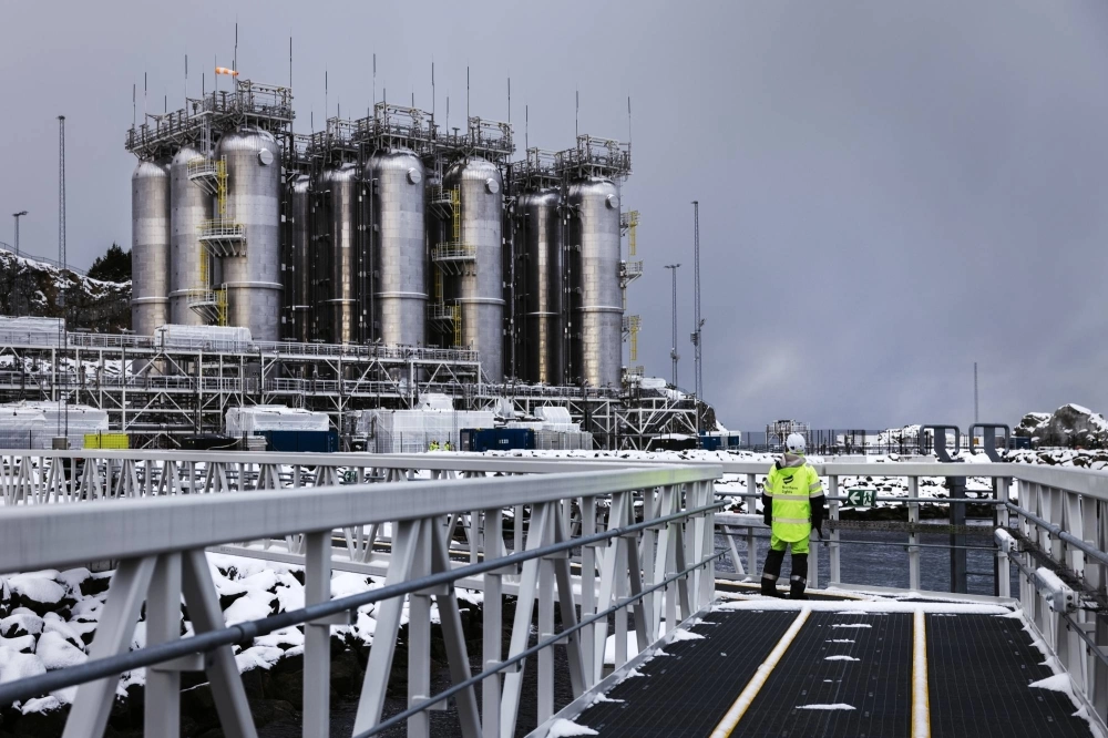 Storage tanks at the Northern Lights carbon capture and storage project controlled by oil companies Equinor, Shell and TotalEnergies in Norway. The Norwegian government is funding 80% of the initial investment for the state-of-the-art facility. Storage tanks at the Northern Lights carbon capture and storage project controlled by oil companies Equinor, Shell and TotalEnergies in Norway. The Norwegian government is funding 80% of the initial investment for the state-of-the-art facility.