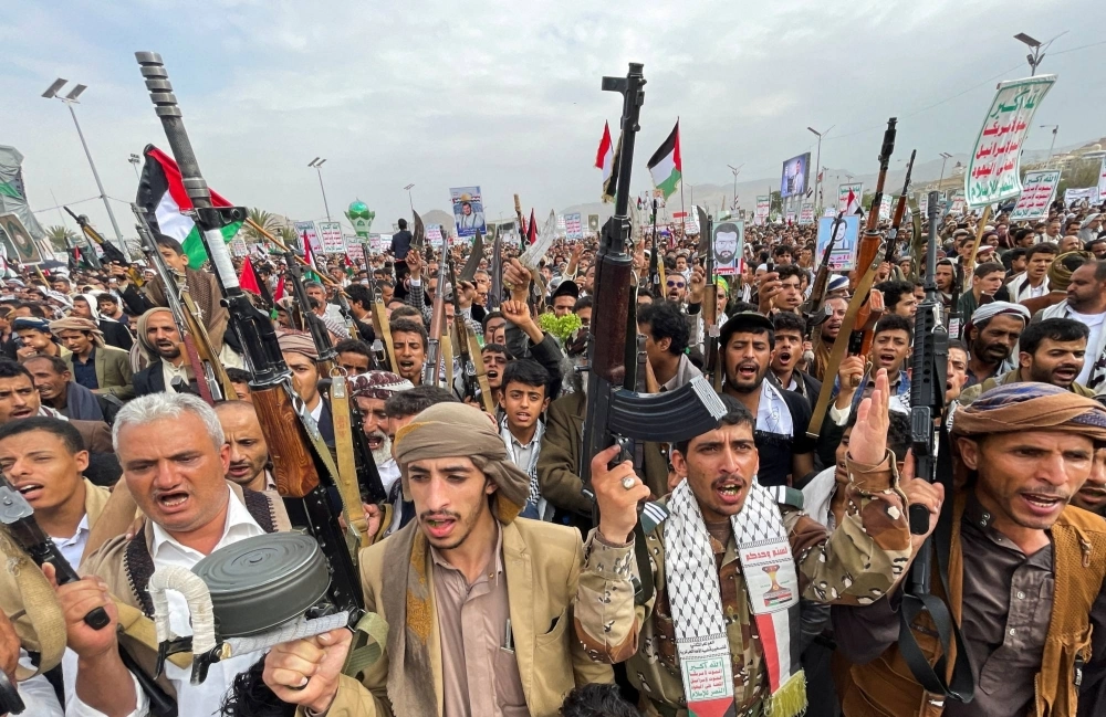 Protesters, mainly Houthi supporters, rally in Sanaa, Yemen, on July 5 to show solidarity with Palestinians in the Gaza Strip. Protesters, mainly Houthi supporters, rally in Sanaa, Yemen, on July 5 to show solidarity with Palestinians in the Gaza Strip.