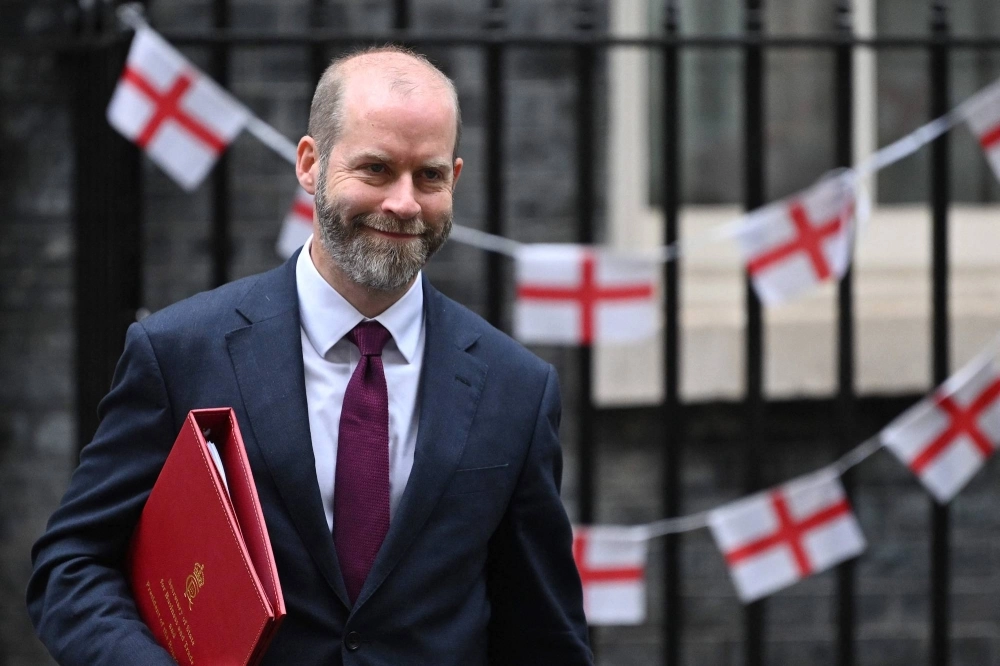 Britain's Business, Energy and Industrial Strategy Secretary Jonathan Reynolds leaves at the end of a cabinet meeting at 10 Downing Street in London on July 9. Britain's Business, Energy and Industrial Strategy Secretary Jonathan Reynolds leaves at the end of a cabinet meeting at 10 Downing Street in London on July 9.