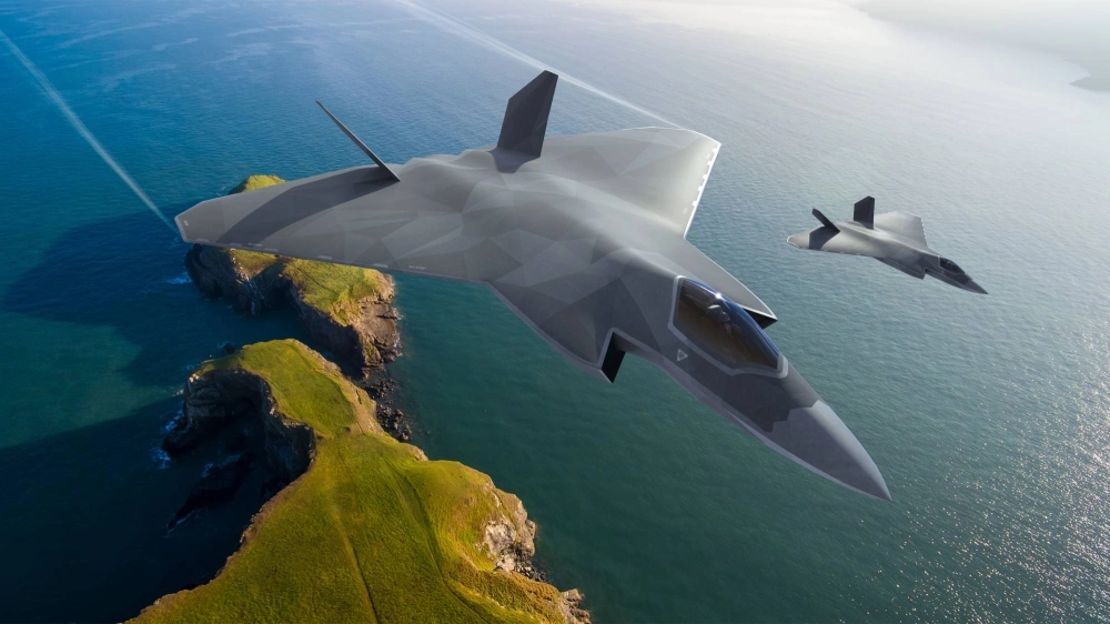 A computer-generated image shows the new refined design of a next-generation fighter aircraft being co-developed by Japan, Britain and Italy. A computer-generated image shows the new refined design of a next-generation fighter aircraft being co-developed by Japan, Britain and Italy.