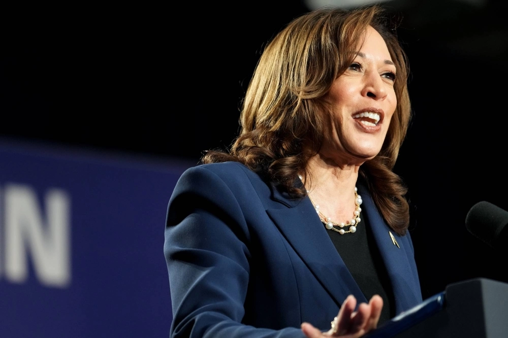 U.S. Vice President Kamala Harris speaks during a campaign event in Milwaukee, Wisconsin, on July 23. U.S. Vice President Kamala Harris speaks during a campaign event in Milwaukee, Wisconsin, on July 23.