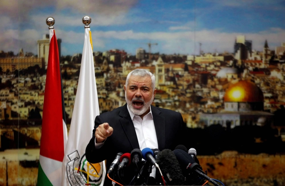 Senior Hamas official Ismail Haniyeh delivers a speech in Gaza City, in the Gaza Strip, in 2017.  Senior Hamas official Ismail Haniyeh delivers a speech in Gaza City, in the Gaza Strip, in 2017.