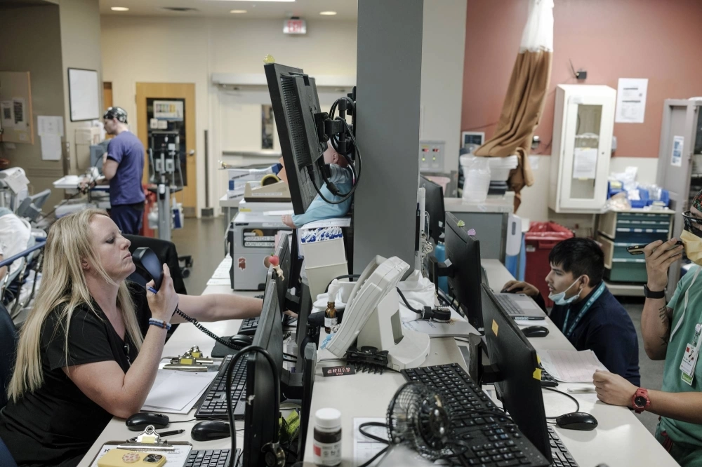 Workers at the University of New Mexico Hospital’s emergency department in Albuquerque on June 10 Workers at the University of New Mexico Hospital’s emergency department in Albuquerque on June 10