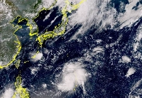Severe Tropical Storm Shanshan is seen in a satellite image from Friday afternoon  | Meteorological Agency