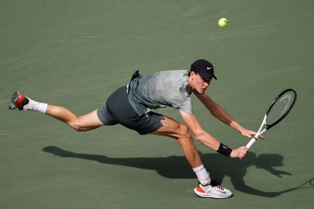 Jannik Sinner hits a shot against Christopher O'Connell during the third round of the U.S. Open in New York on Saturday. Jannik Sinner hits a shot against Christopher O'Connell during the third round of the U.S. Open in New York on Saturday.