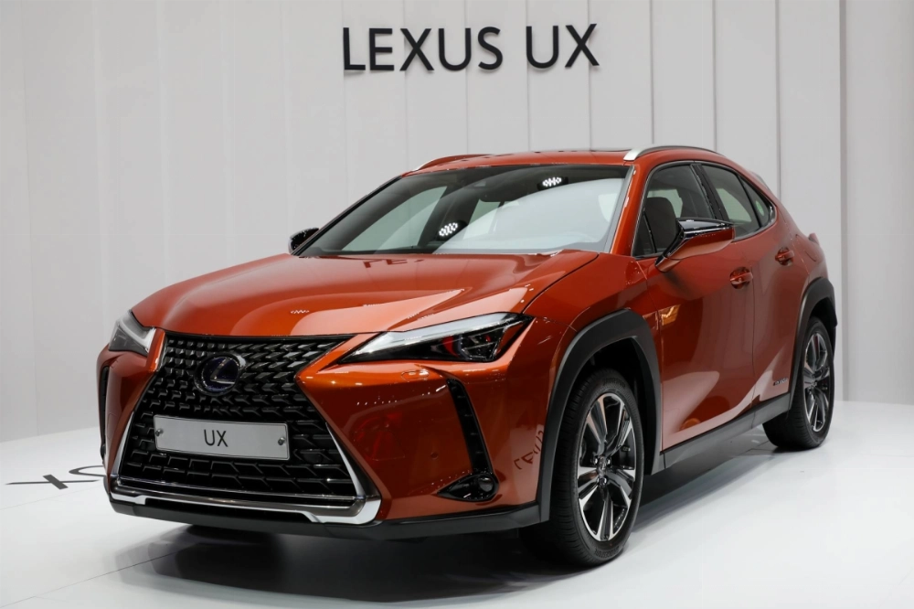 A Toyota Lexus UX 250h Hybrid vehicle stands on display during the Seoul Motor Show in Goyang, South Korea, in March 2019. A Toyota Lexus UX 250h Hybrid vehicle stands on display during the Seoul Motor Show in Goyang, South Korea, in March 2019.