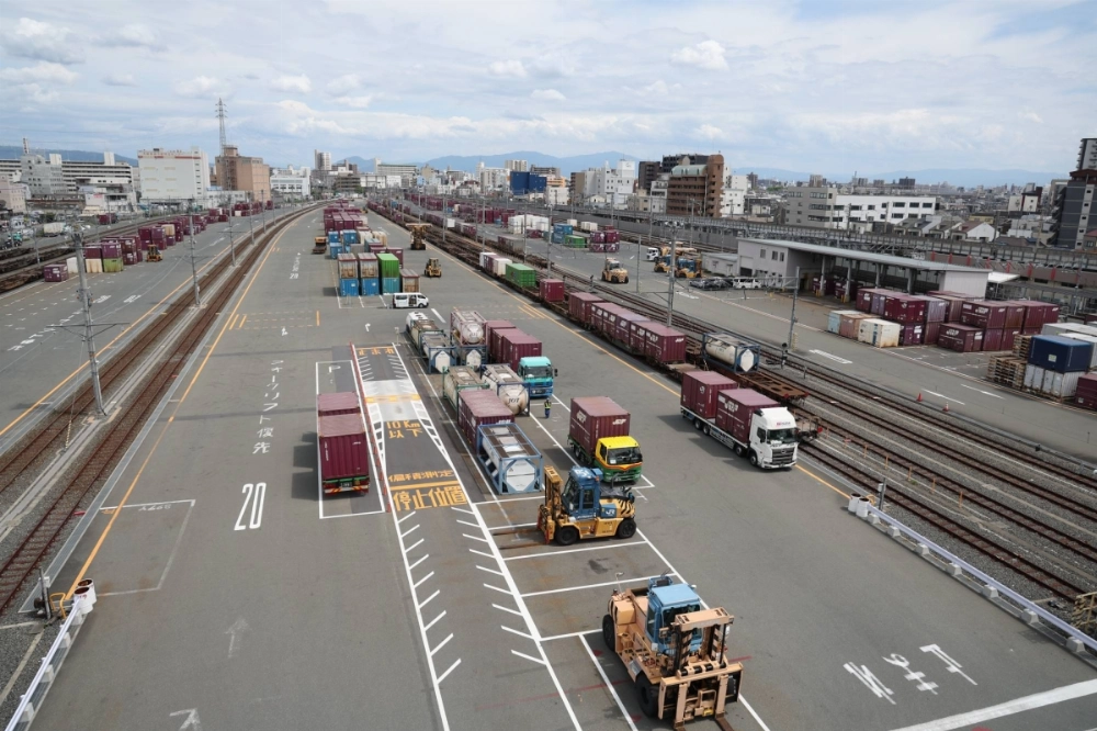 Japan Freight Raiway's Kudara freight terminal in the city of Osaka Japan Freight Raiway's Kudara freight terminal in the city of Osaka