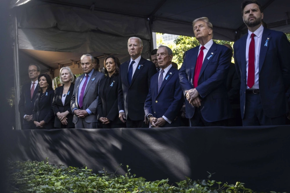 U.S. Vice President Kamala Harris, President Joe Biden and former President Donald Trump stand together alongside other high-profile politicians during a Sept. 11 memorial service in New York City on Wednesday. U.S. Vice President Kamala Harris, President Joe Biden and former President Donald Trump stand together alongside other high-profile politicians during a Sept. 11 memorial service in New York City on Wednesday.