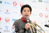 Ispace CEO Takeshi Hakamada speaks during a news conference in Tokyo in April 2023, after the firm's first attempt to land on the moon failed. | Bloomberg