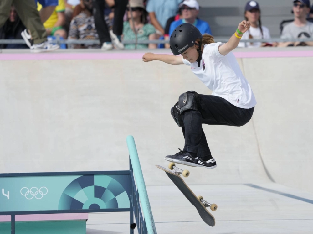 Coco Yoshizawa competes in the women's street skateboarding final, which she went on to win, at the Paris Olympics on July 28. Coco Yoshizawa competes in the women's street skateboarding final, which she went on to win, at the Paris Olympics on July 28.