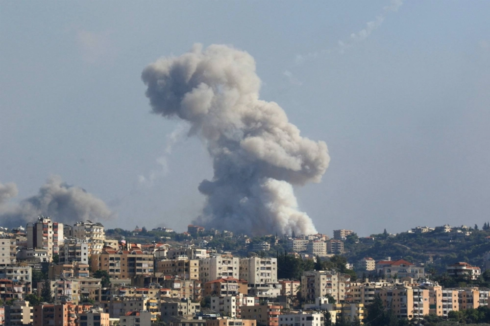 Smoke billows from a site targeted by Israeli shelling in the southern Lebanese village of Zaita on Monday. Smoke billows from a site targeted by Israeli shelling in the southern Lebanese village of Zaita on Monday.