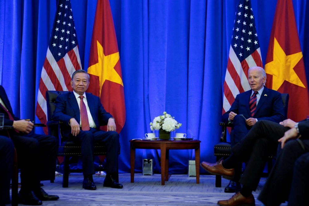 U.S. President Joe Biden meets with Vietnam's President and ruling Communist Party Chief To Lam on the sidelines of the 79th session of the United National General Assembly in New York on Wednesday. U.S. President Joe Biden meets with Vietnam's President and ruling Communist Party Chief To Lam on the sidelines of the 79th session of the United National General Assembly in New York on Wednesday.