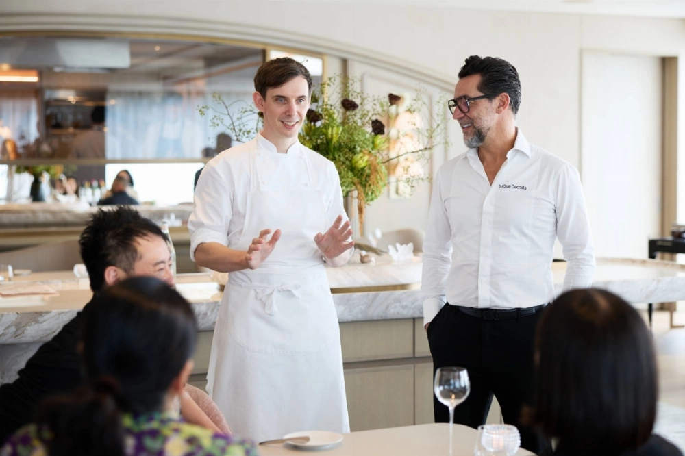 For one night in Tokyo last month, Daniel Calvert (left) and Quique Dacosta brought their wildly different culinary styles together into a remarkable service. For one night in Tokyo last month, Daniel Calvert (left) and Quique Dacosta brought their wildly different culinary styles together into a remarkable service.