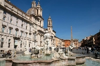 The Piazza Navona in Rome is built on the site of the Stadium of Domitian, built in the 1st century AD, and follows the form of the stadium. | Bloomberg