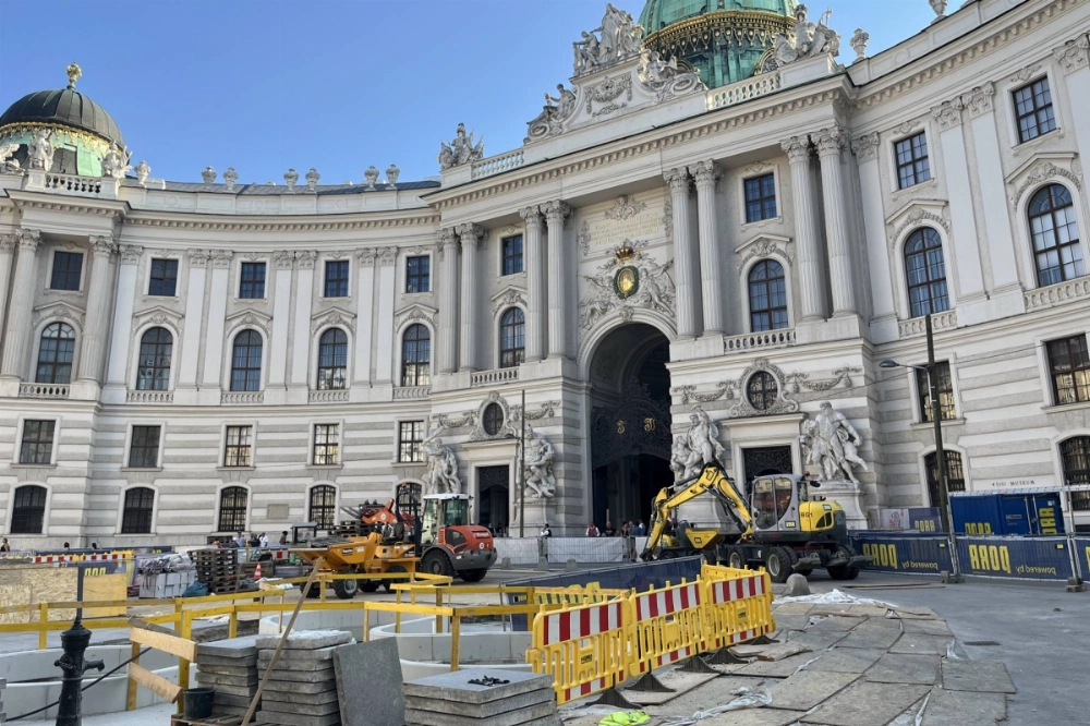 Construction at Michaelerplatz in Vienna, Austria, in July Construction at Michaelerplatz in Vienna, Austria, in July