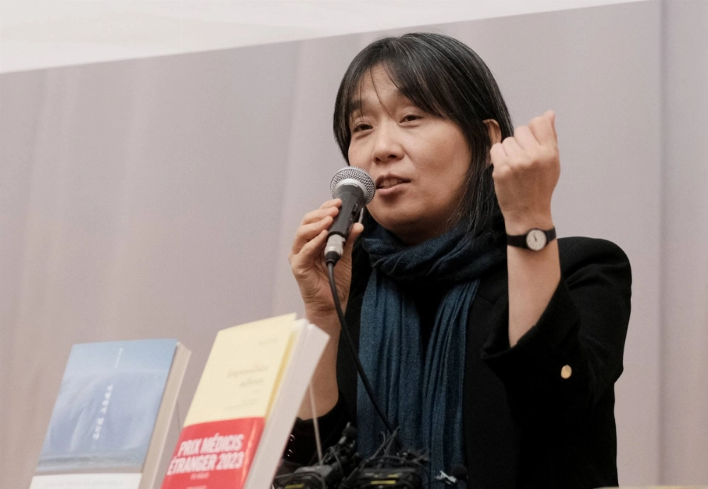 South Korean author Han Kang, the winner of the 2024 Nobel Prize in Literature, attends a press conference, in Seoul in November. South Korean author Han Kang, the winner of the 2024 Nobel Prize in Literature, attends a press conference, in Seoul in November.