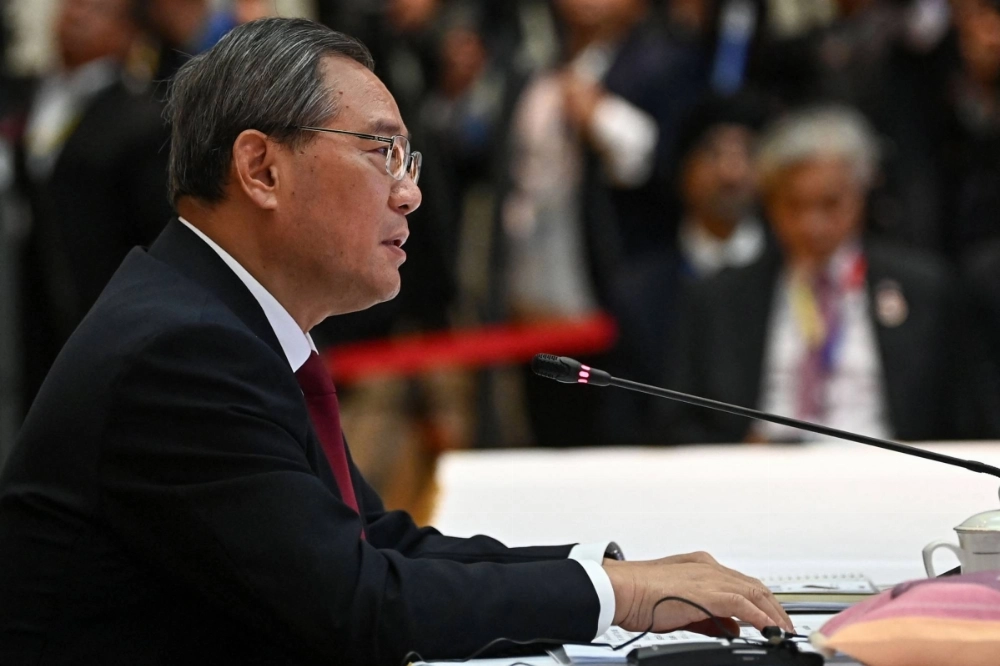 Chinese Premier Li Qiang addresses the ASEAN-China summit during Association of Southeast Asian Nations meetings in Vientiane, Laos, on Thursday. Chinese Premier Li Qiang addresses the ASEAN-China summit during Association of Southeast Asian Nations meetings in Vientiane, Laos, on Thursday.