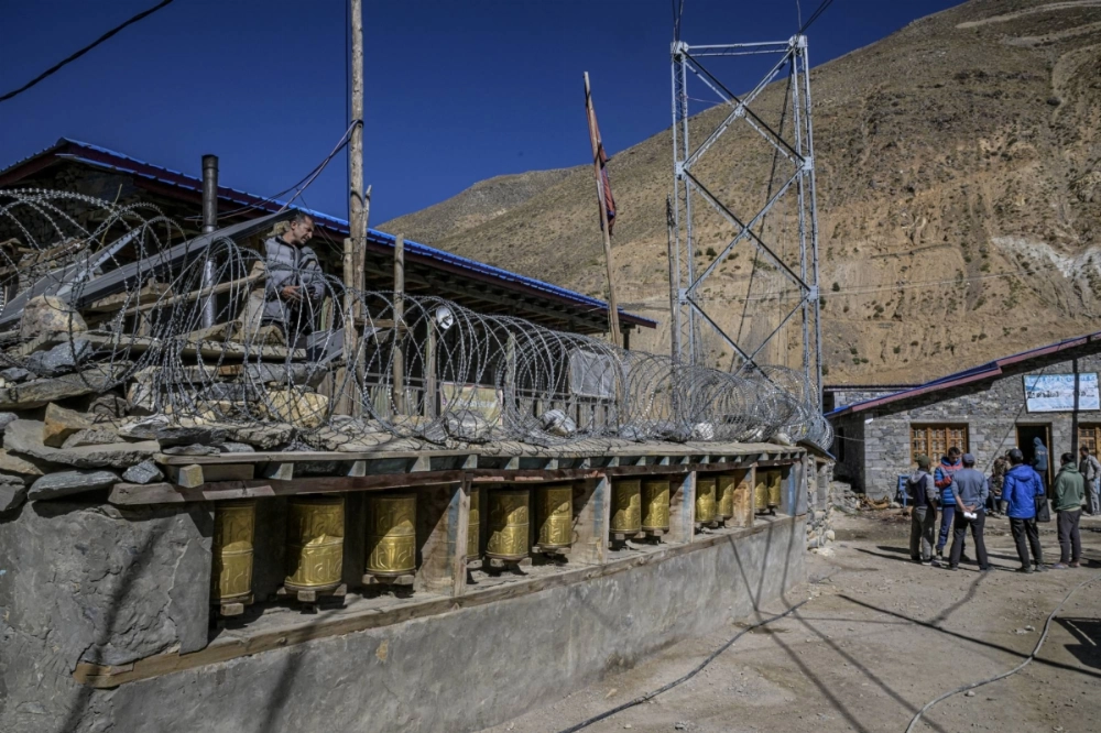 A Nepali paramilitary police force office in the village Hilsa, Nepal, on Oct. 12, 2023  A Nepali paramilitary police force office in the village Hilsa, Nepal, on Oct. 12, 2023