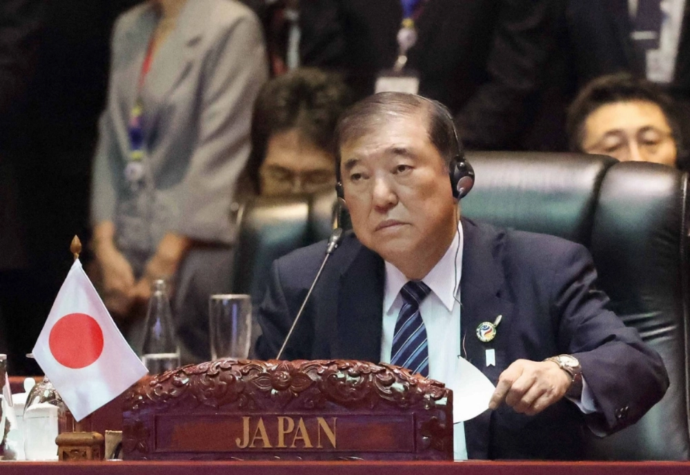 Prime Minister Shigeru Ishiba attends the East Asian Summit in Vientiane, Laos, on Friday. Prime Minister Shigeru Ishiba attends the East Asian Summit in Vientiane, Laos, on Friday.