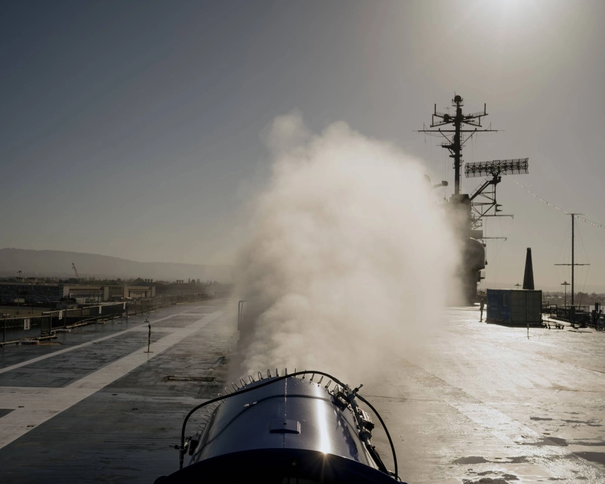 A test of a cloud brightening system in Alameda, California in April. Proposals to reduce global warming by adding particles to the atmosphere that can reflect the sun's rays have proven to be highly controversial.  A test of a cloud brightening system in Alameda, California in April. Proposals to reduce global warming by adding particles to the atmosphere that can reflect the sun's rays have proven to be highly controversial.