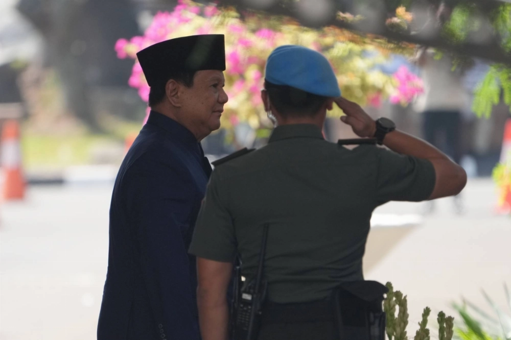 Indonesian President Prabowo Subianto arrives for his inauguration ceremony in Jakarta on Sunday. Indonesian President Prabowo Subianto arrives for his inauguration ceremony in Jakarta on Sunday.
