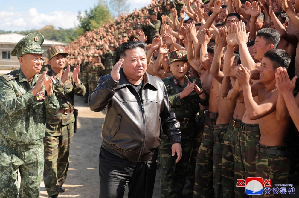 North Korean leader Kim Jong Un visits a training base at an undisclosed location in North Korea in a photo released on Oct. 4. North Korean leader Kim Jong Un visits a training base at an undisclosed location in North Korea in a photo released on Oct. 4.