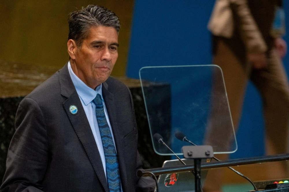 Palau President Surangel Whipps Jr. addresses the Summit of the Future in the General Assembly hall at United Nations headquarters in New York City in September. Palau President Surangel Whipps Jr. addresses the Summit of the Future in the General Assembly hall at United Nations headquarters in New York City in September.