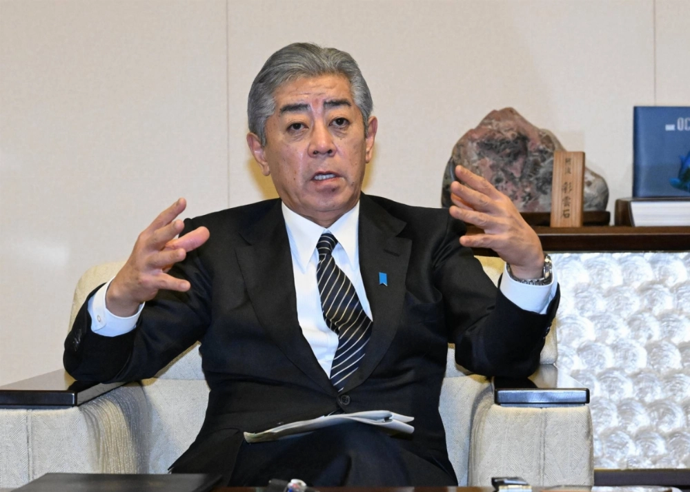 In a group interview at the Foreign Ministry in Tokyo on Thursday, Foreign Minister Takeshi Iwaya declined to make predictions about the Liberal Democratic Party’s approach to any revisions to the Status of Forces Agreement, but said he believes “some wisdom will probably come about” from planned talks within the party. In a group interview at the Foreign Ministry in Tokyo on Thursday, Foreign Minister Takeshi Iwaya declined to make predictions about the Liberal Democratic Party’s approach to any revisions to the Status of Forces Agreement, but said he believes “some wisdom will probably come about” from planned talks within the party.
