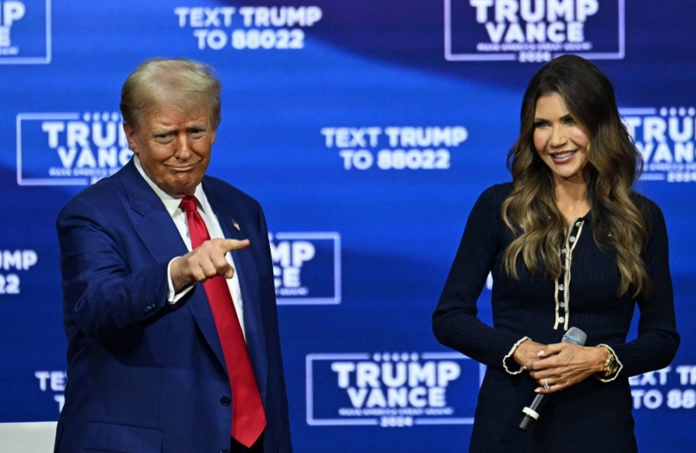 Donald Trump attends a town hall moderated by South Dakota Gov. Kristi Noem in Oaks, Pennsylvania, on Oct. 14. Donald Trump attends a town hall moderated by South Dakota Gov. Kristi Noem in Oaks, Pennsylvania, on Oct. 14.