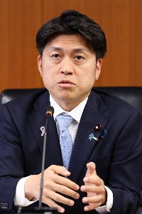 Land minister Hiromasa Nakano vows to secure a sufficient budget for dealing with natural disasters during an interview on Wednesday. | Jiji