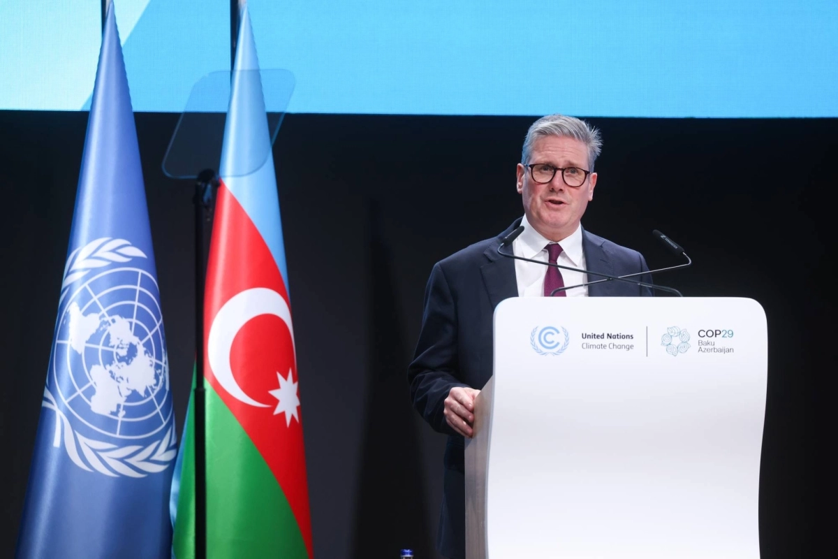 British Prime Minister Keir Starmer at the COP29 climate conference in Baku, Azerbaijan, on Tuesday British Prime Minister Keir Starmer at the COP29 climate conference in Baku, Azerbaijan, on Tuesday