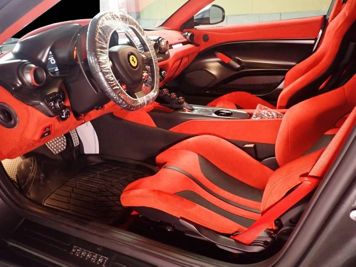 The interior of the Ferrari, which was registered in 2017 and has only 1,509 kilometers on the odometer. It received 127 bids during the auction, which ran from Monday to Wednesday. The interior of the Ferrari, which was registered in 2017 and has only 1,509 kilometers on the odometer. It received 127 bids during the auction, which ran from Monday to Wednesday.