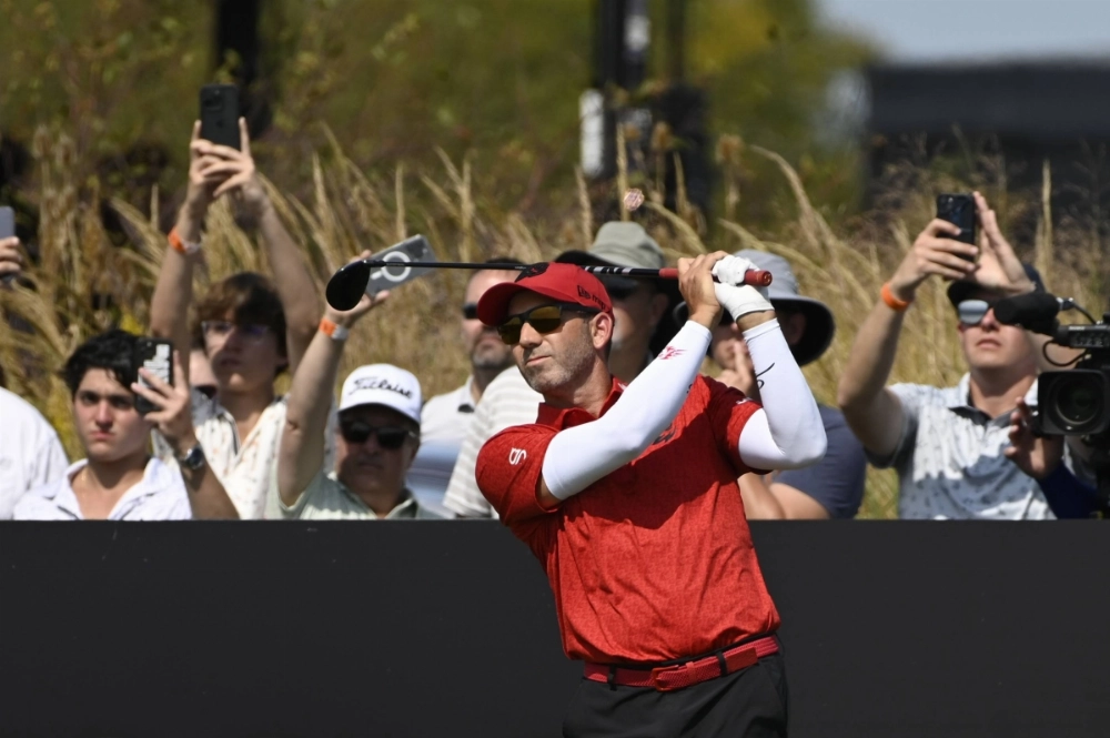Sergio Garcia tees off on the second hole during the final round of the LIV Golf Chicago tournament at Bolingbrook Golf Club in Bolingbrook, Illinois, on Sept. 15. Sergio Garcia tees off on the second hole during the final round of the LIV Golf Chicago tournament at Bolingbrook Golf Club in Bolingbrook, Illinois, on Sept. 15.