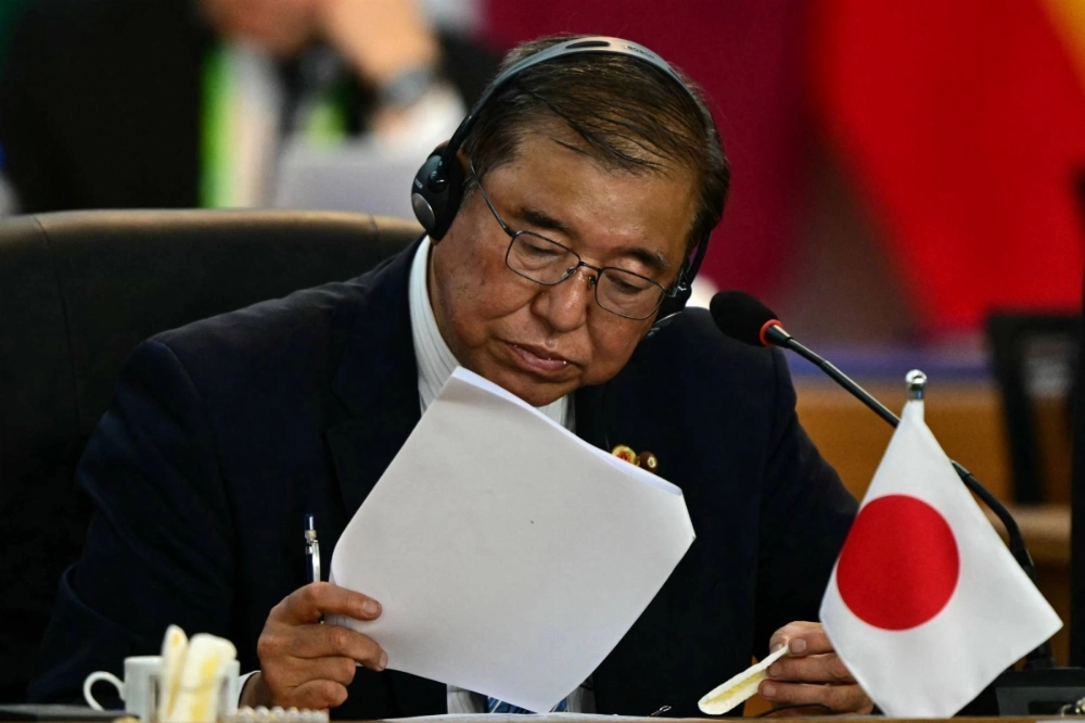 Prime Minister Shigeru Ishiba during a G20 meeting in Rio de Janeiro on Nov. 18.  Prime Minister Shigeru Ishiba during a G20 meeting in Rio de Janeiro on Nov. 18.