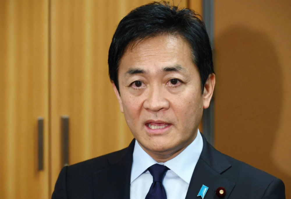 Democratic Party for the People chief Yuichiro Tamaki speaks to reporters in Tokyo on Wednesday. Democratic Party for the People chief Yuichiro Tamaki speaks to reporters in Tokyo on Wednesday.