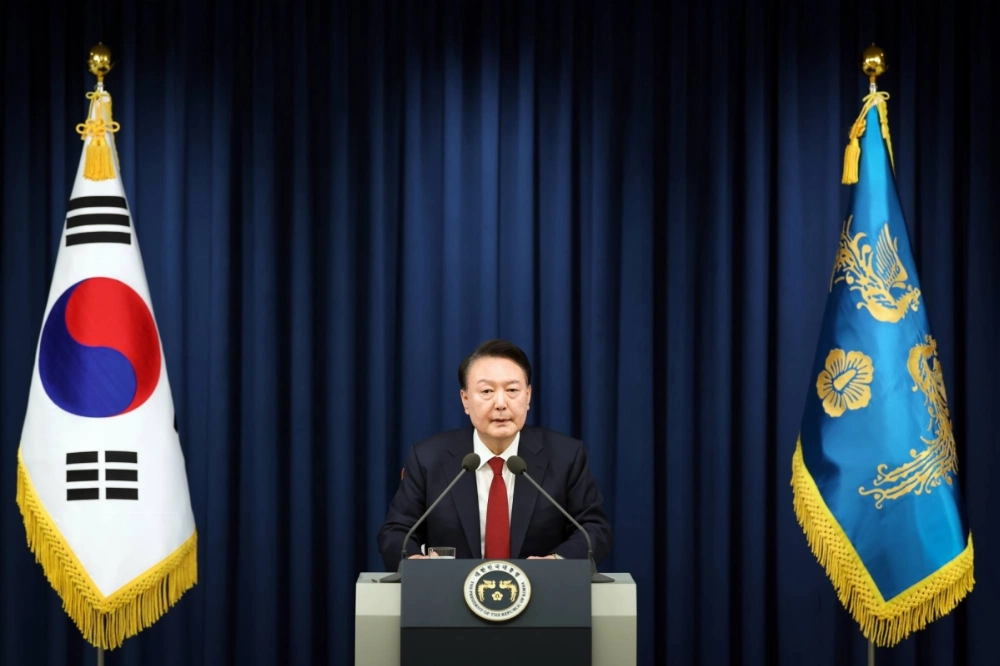 South Korean President Yoon Suk Yeol announces his decision to impose martial law on Tuesday. South Korean President Yoon Suk Yeol announces his decision to impose martial law on Tuesday.