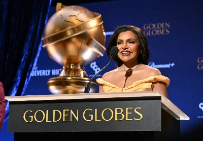 Mindy Kailing announces the nominees for the 82nd Golden Globe Awards in Beverly Hills on Monday.  Mindy Kailing announces the nominees for the 82nd Golden Globe Awards in Beverly Hills on Monday.