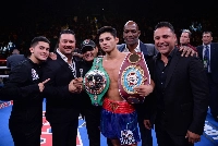 Ryan Garcia celebrates in the ring after his win over Romero Duno in November 2019. | USA TODAY / VIA REUTERS