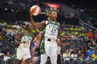 The Seattle Storm's Jordan Horston on Jul 16. The Storm will face the Atlanta Dream in Vancouver next August for the WNBA's first regular-season game outside the United States. | USA TODAY / via Reuters